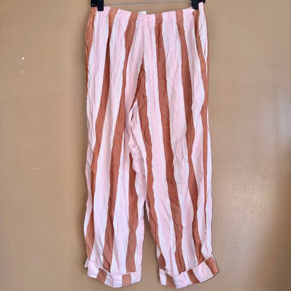 Joyspun Women's Pink Brown Striped Lightweight Pants - Size Small - Picture 3 of 7